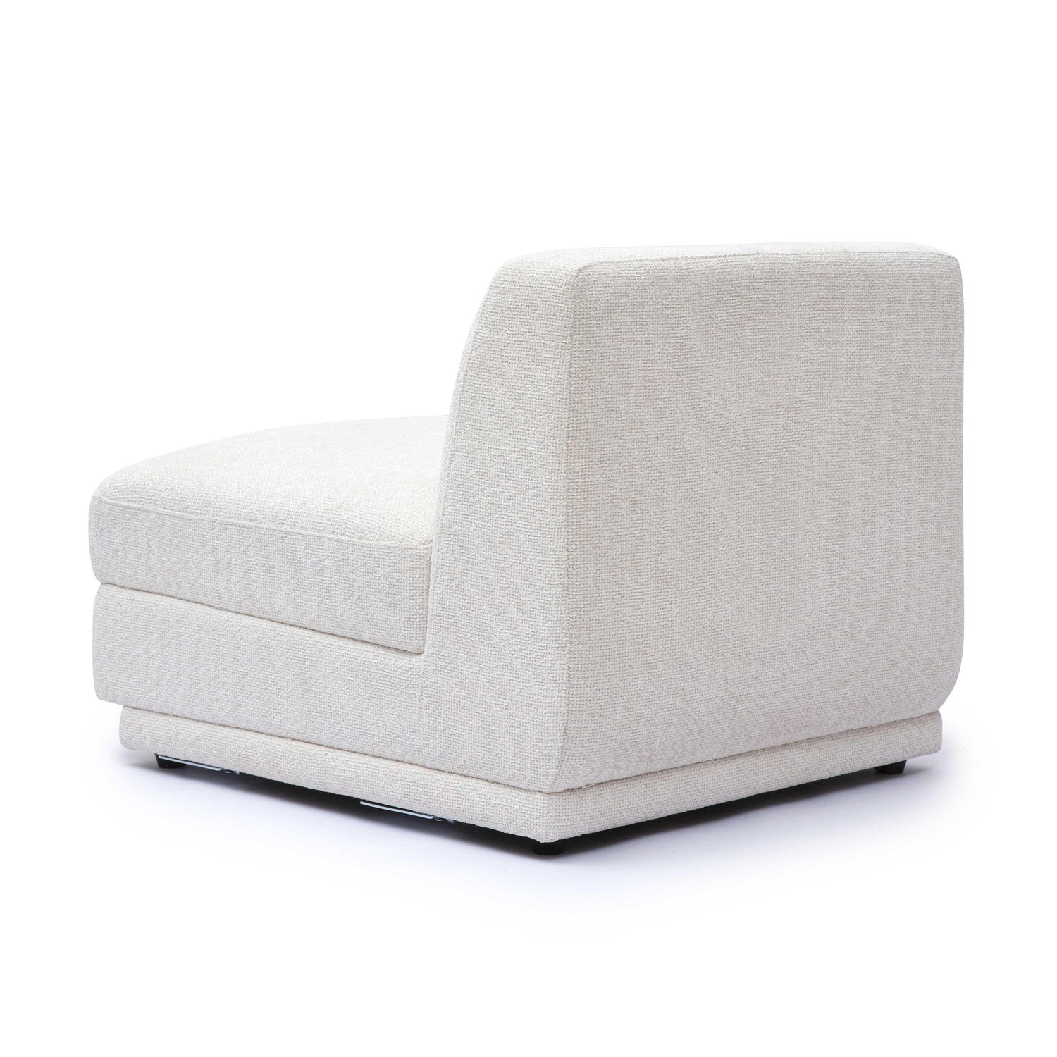 Perry Cream Chenille Modular Armless Chair
