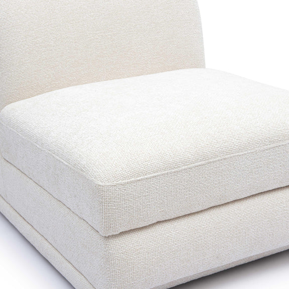 Perry Cream Chenille Modular Armless Chair