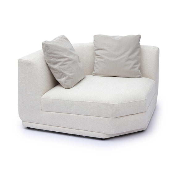 Perry Cream Chenille Modular Wedge Corner Chair
