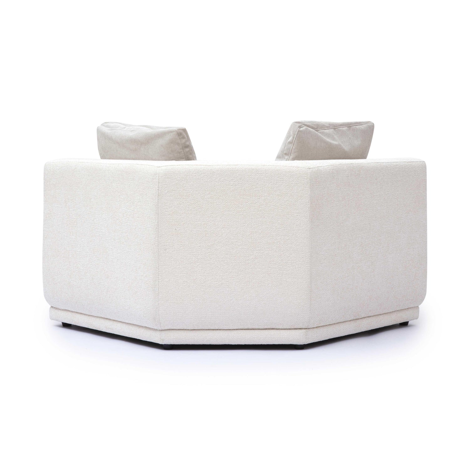 Perry Cream Chenille Modular Wedge Corner Chair