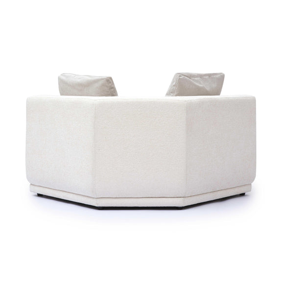 Perry Cream Chenille Modular Wedge Corner Chair