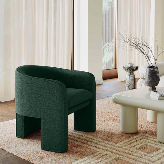 Marla Forest Green Boucle Accent Chair