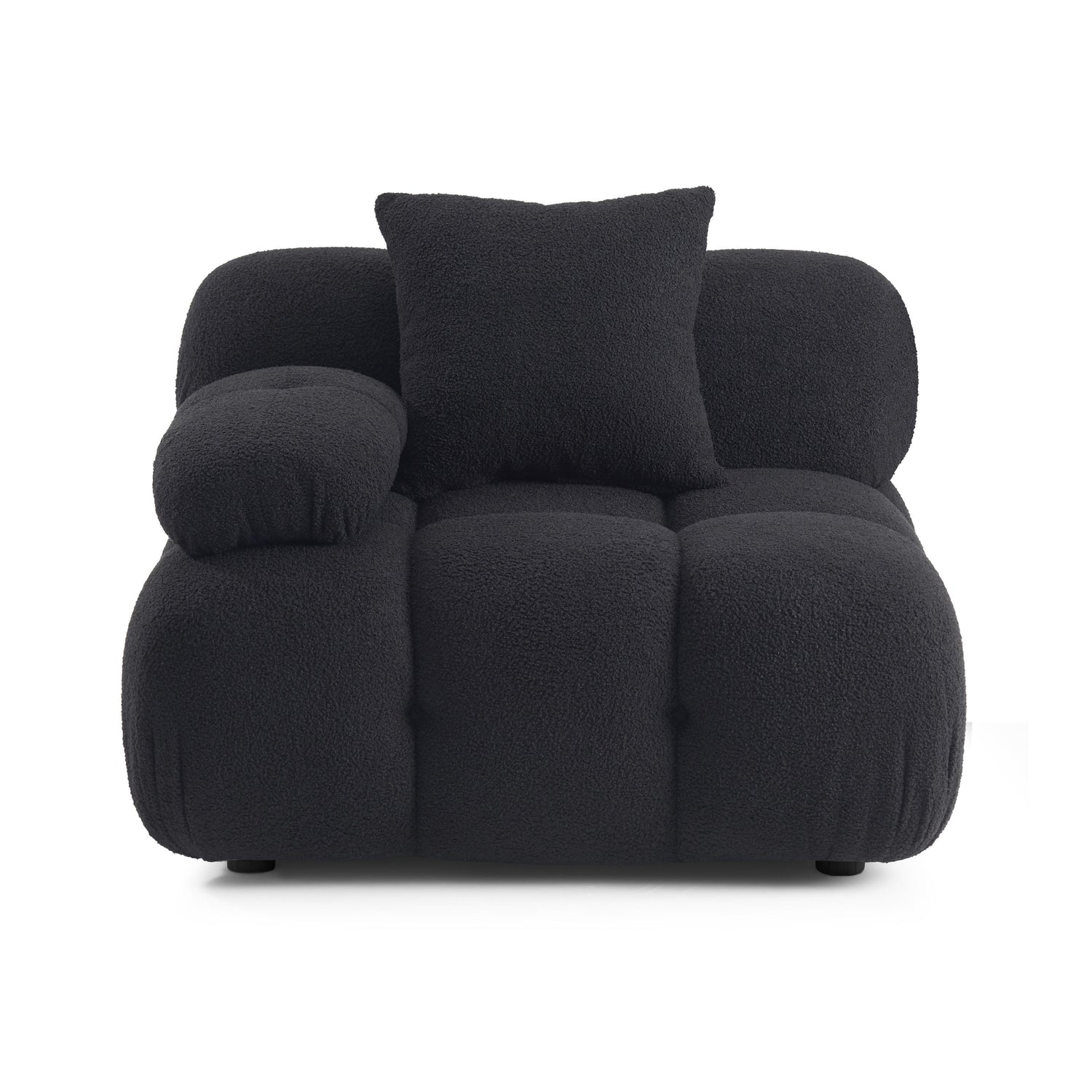 Calliope Black Vegan Shearling Modular Corner Chair
