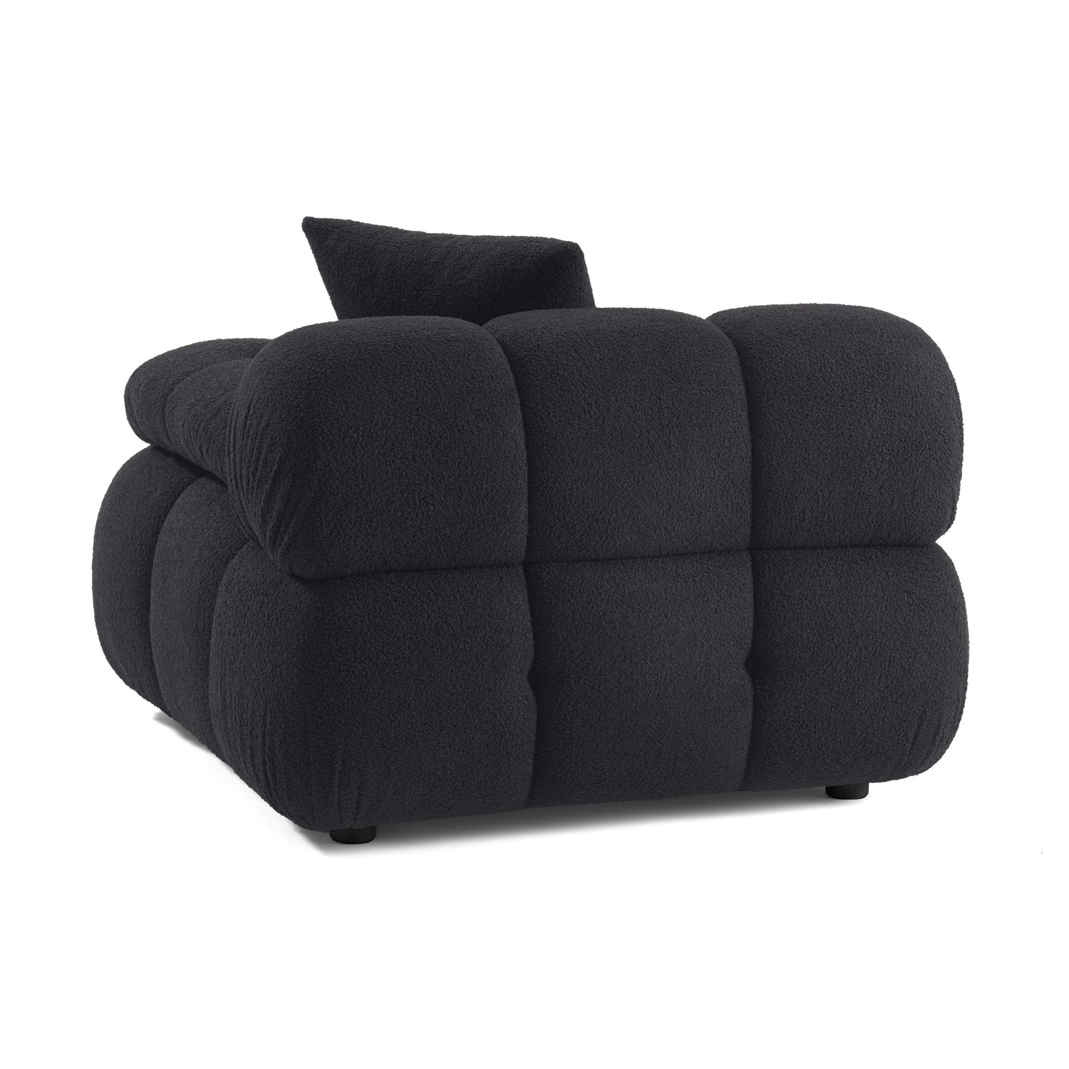 Calliope Black Vegan Shearling Modular Corner Chair