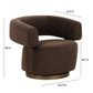 River Chocolate Brown Performance Velvet Swivel Accent Chair
