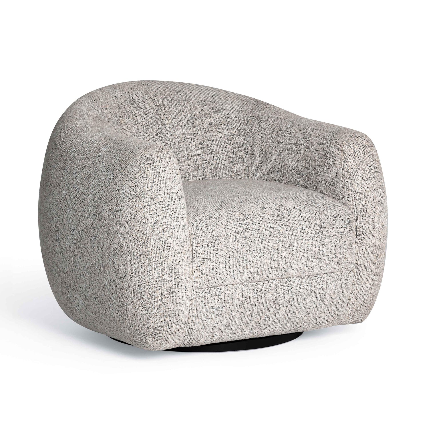 Judy Black and White Woven Performance Fabric Swivel Accent Chair