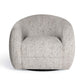 Judy Black and White Woven Performance Fabric Swivel Accent Chair