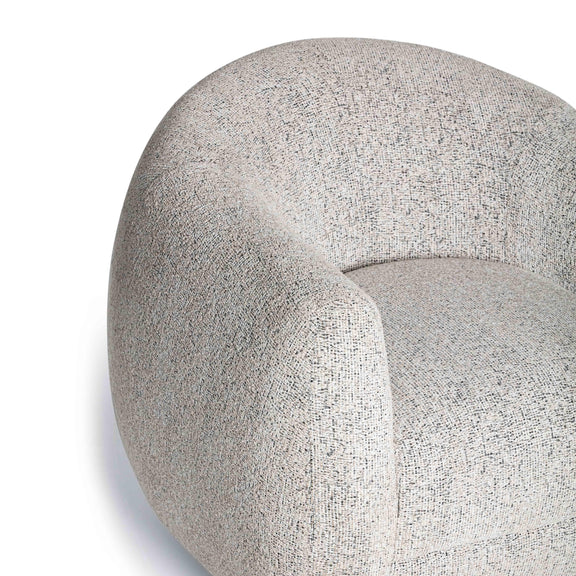Judy Black and White Woven Performance Fabric Swivel Accent Chair