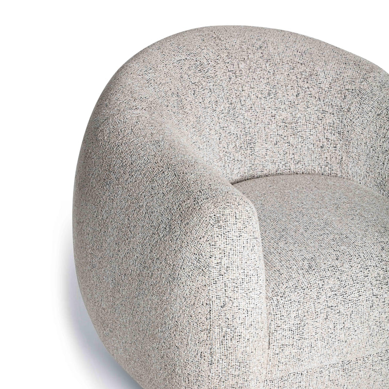 Judy Black and White Woven Performance Fabric Swivel Accent Chair