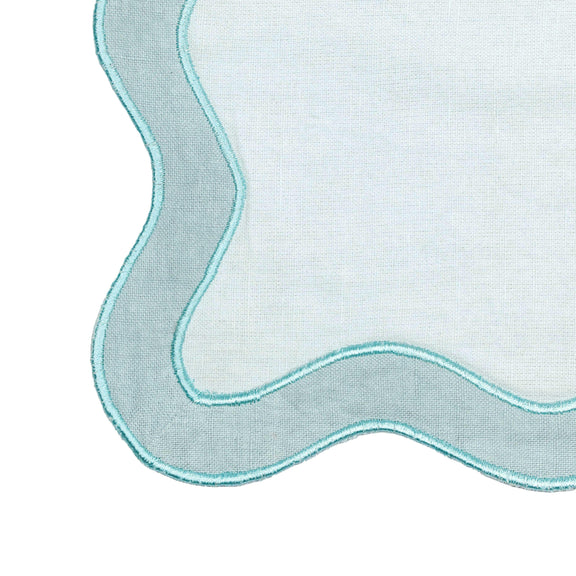 TOV Sea Blue Wavy Challah Cover