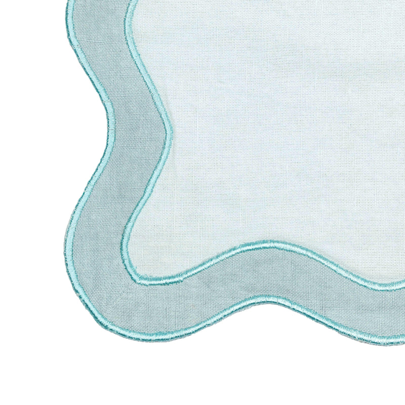 TOV Sea Blue Wavy Challah Cover