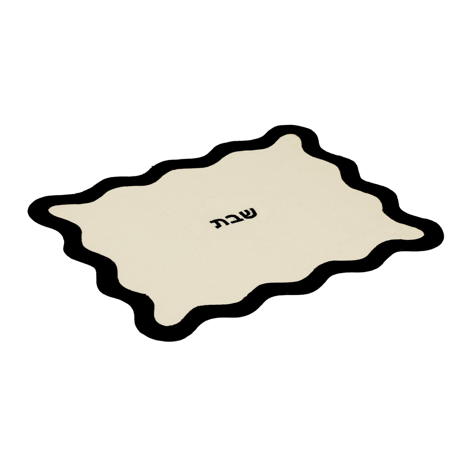 TOV Cream & Black Wavy Challah Cover
