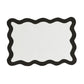 Scalloped Edge Black and White Cotton Placemat - Set of 4