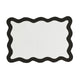 Scalloped Edge Black and White Cotton Placemat - Set of 4