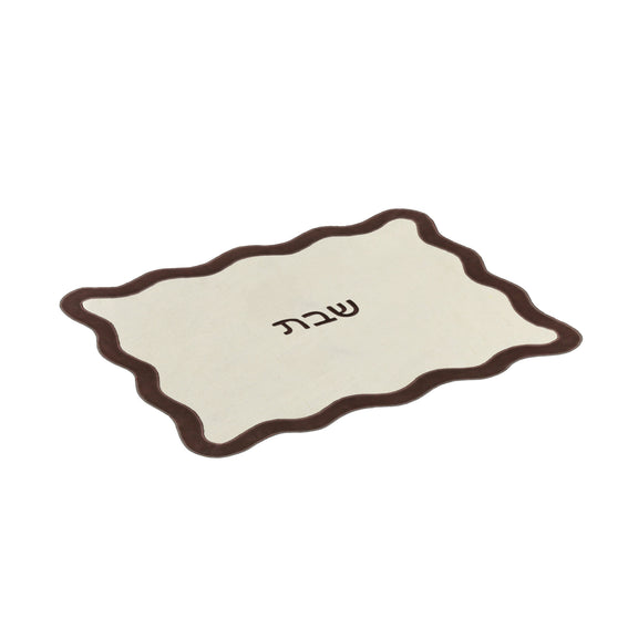 Wavy Challah Cover - Cream &amp; Brown