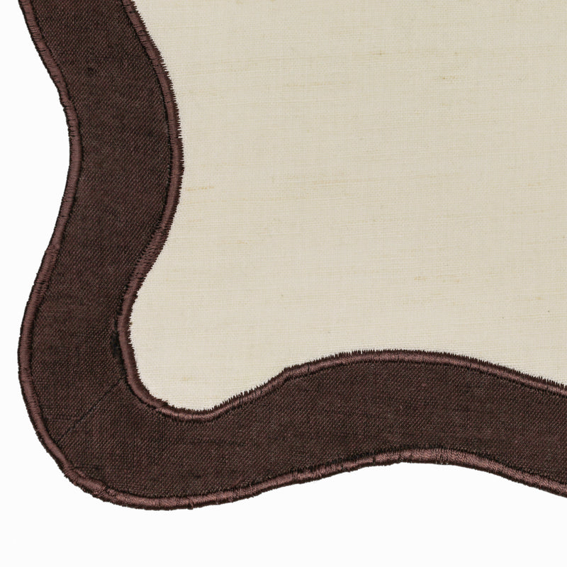 Wavy Challah Cover - Cream &amp; Brown