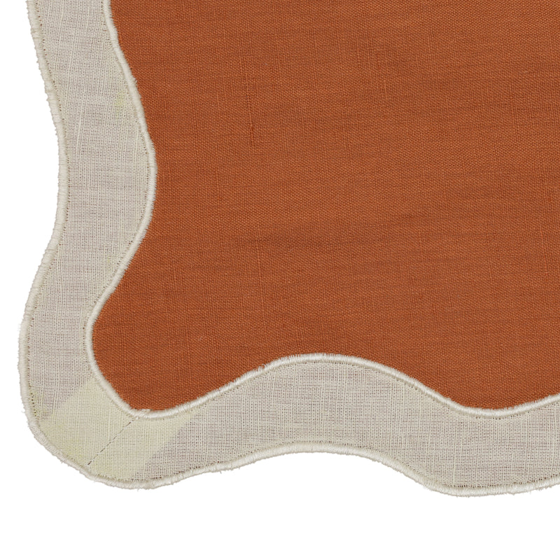 Wavy Challah Cover - Rust