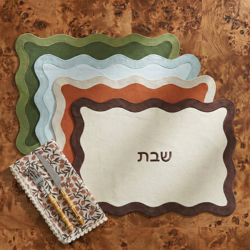 Wavy Challah Cover - Rust