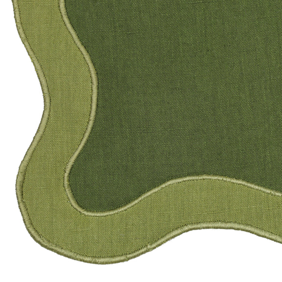 Wavy Challah Cover - Green