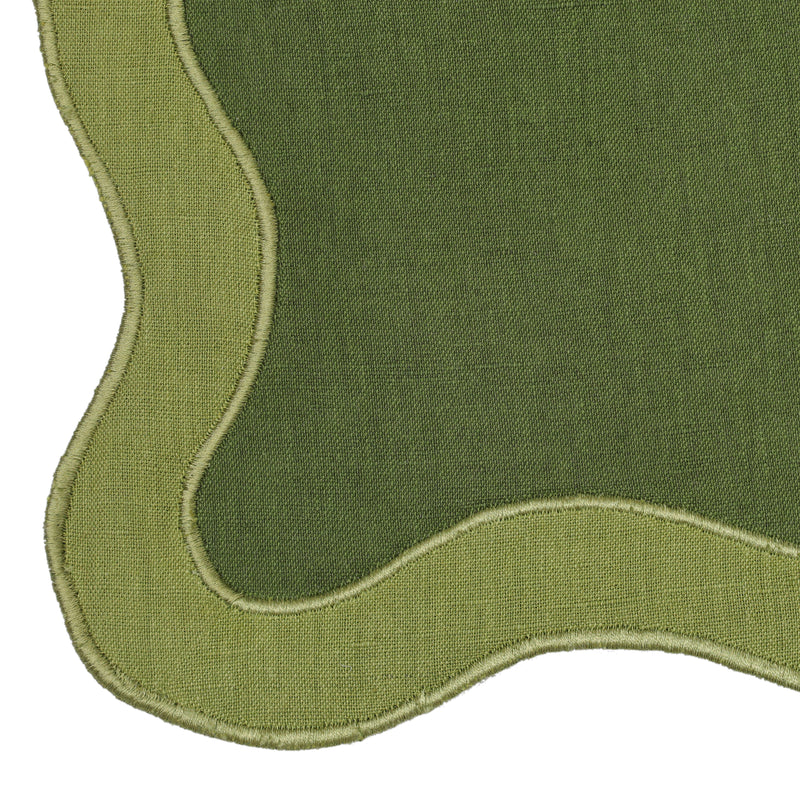 Wavy Challah Cover - Green