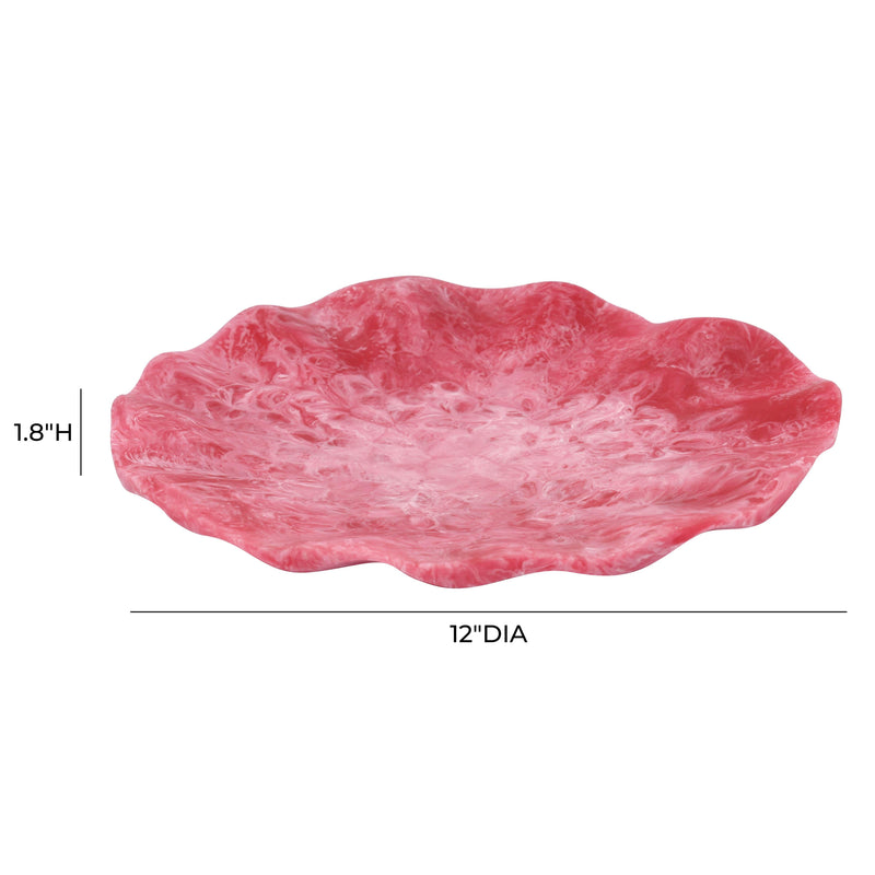 Mera Resin Petal Tray - Red