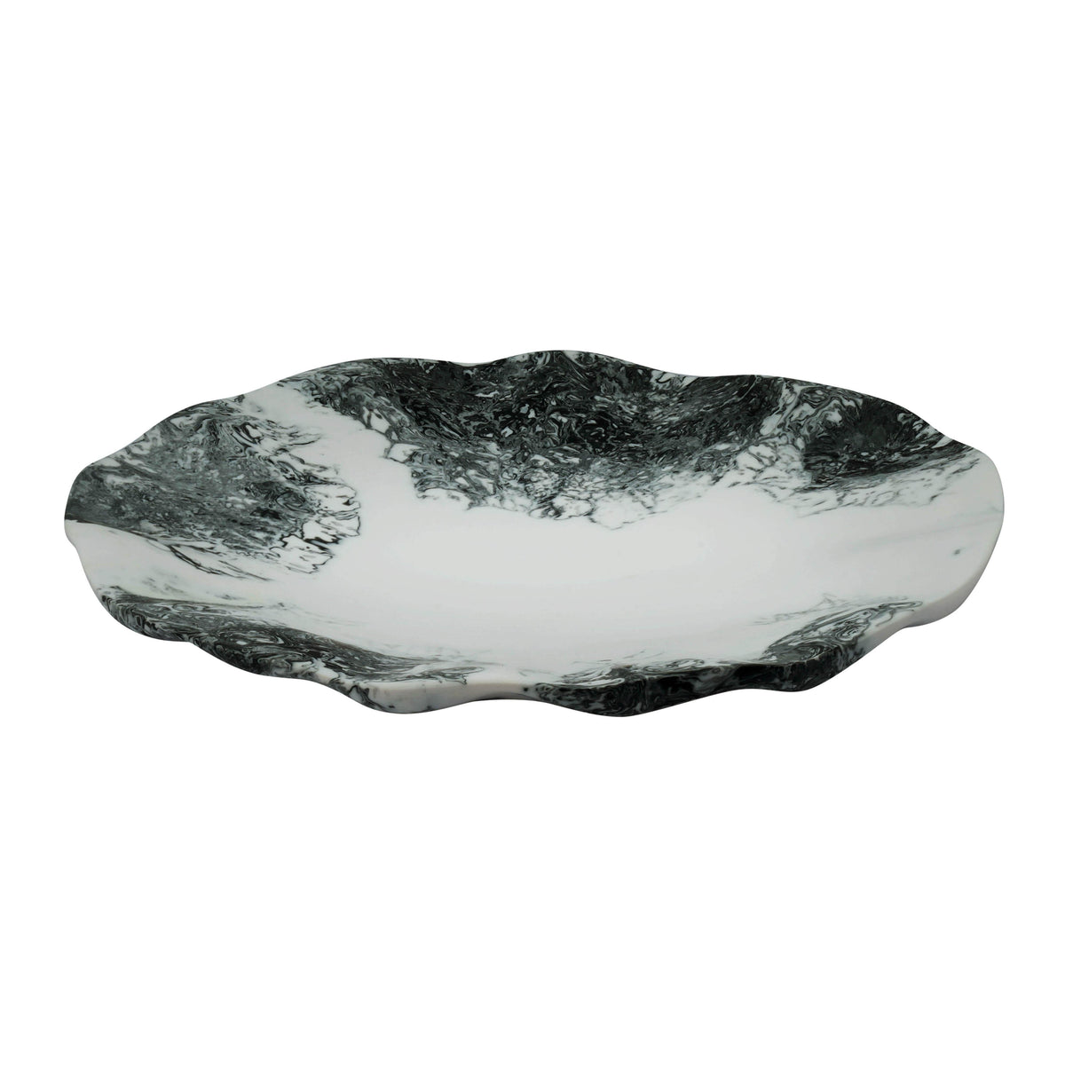 Mera Resin Petal Tray - Black and White