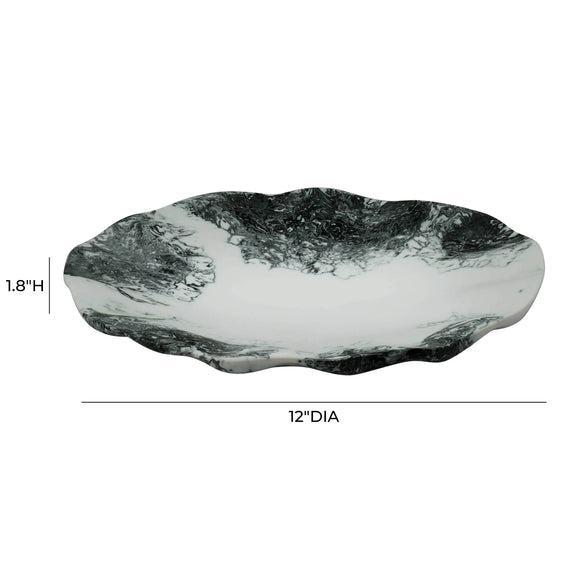 Mera Resin Petal Tray - Black and White