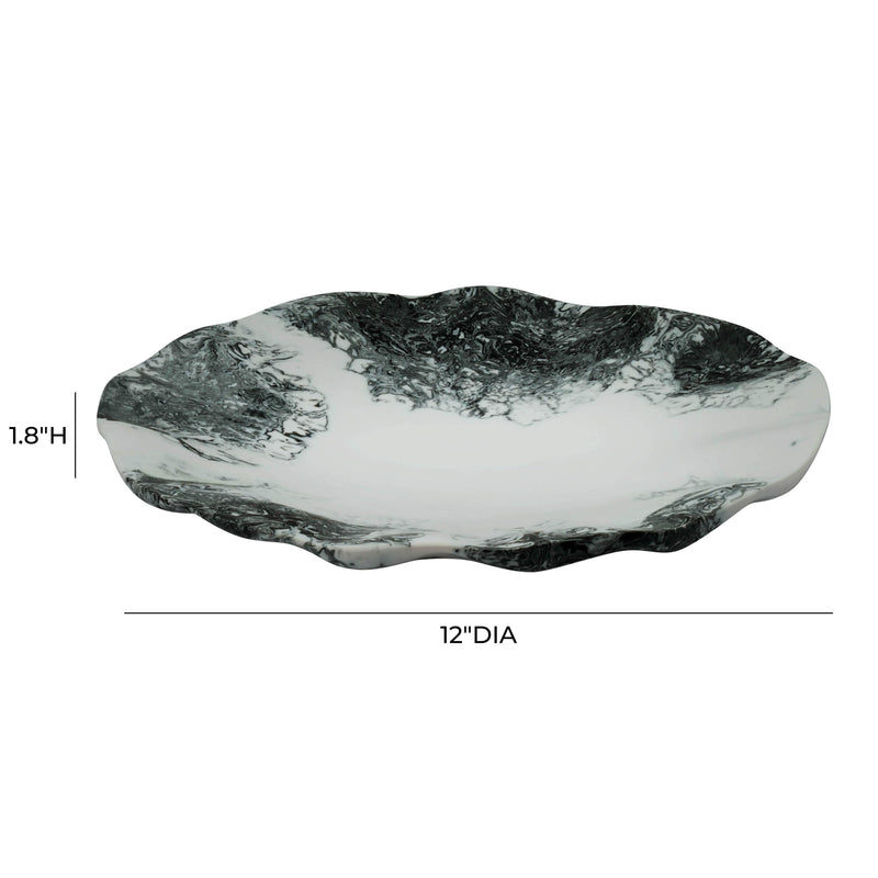 Mera Resin Petal Tray - Black and White