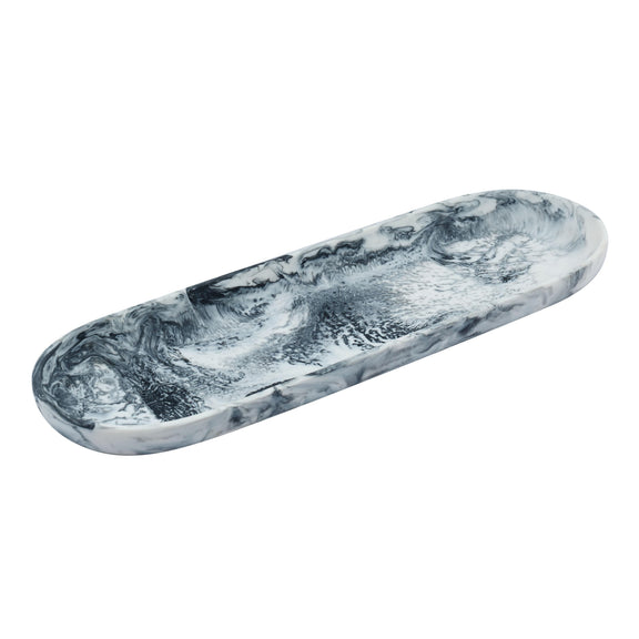 Mera Black &amp; White Long Resin Serving Platter