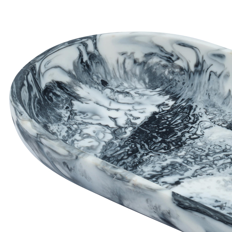 Mera Black &amp; White Long Resin Serving Platter