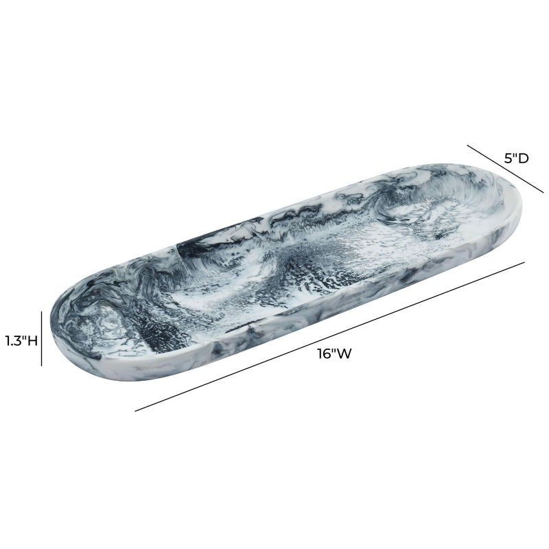 Mera Black &amp; White Long Resin Serving Platter