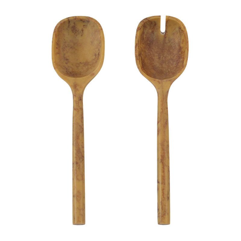 Mera Resin Serving Spoons - Set of 2 - Mustard Yellow