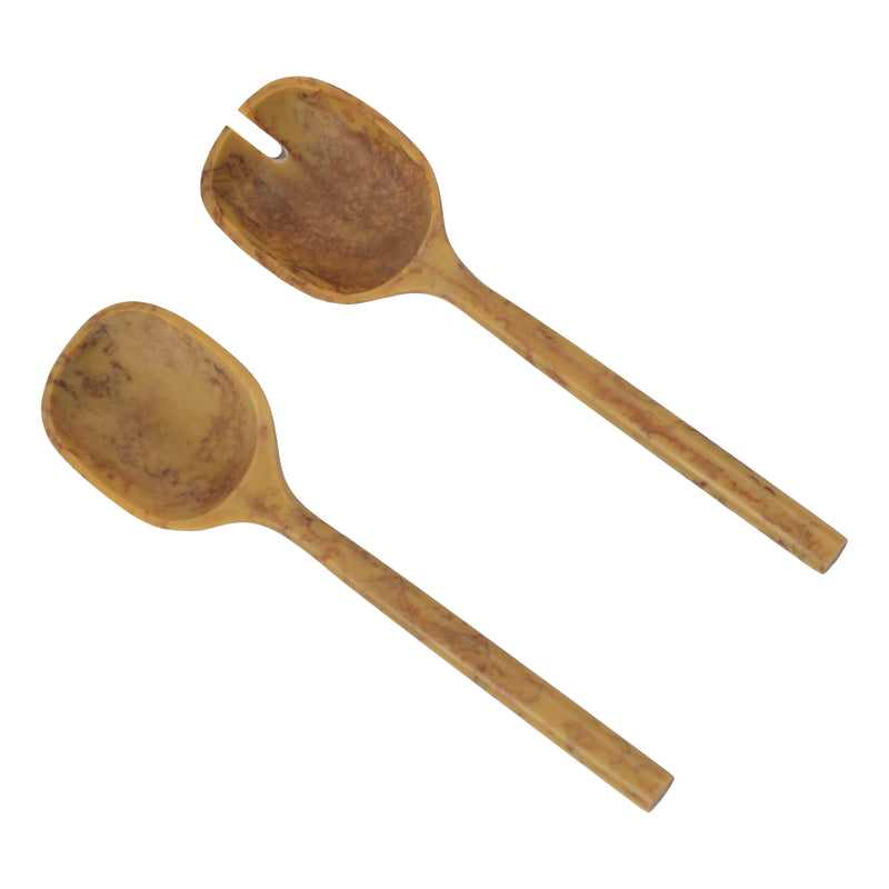 Mera Resin Serving Spoons - Set of 2 - Mustard Yellow