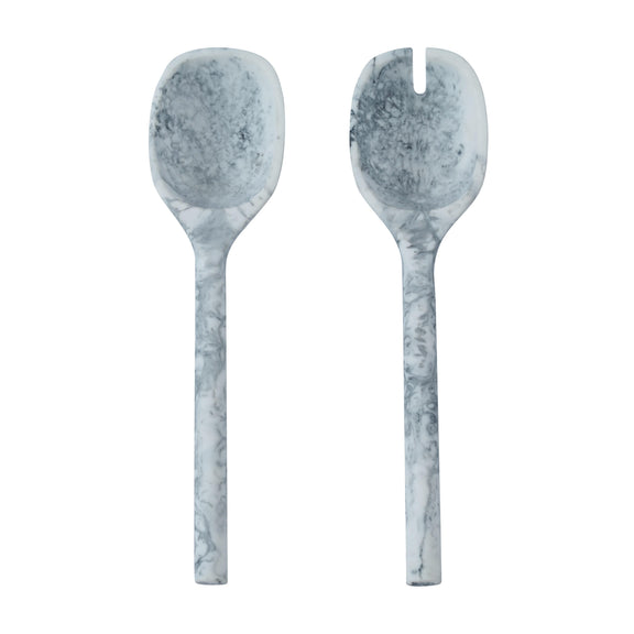 Mera Resin Serving Spoons - Set of 2 - Black and White