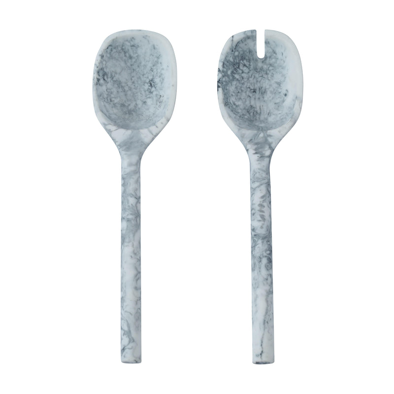 Mera Resin Serving Spoons - Set of 2 - Black and White
