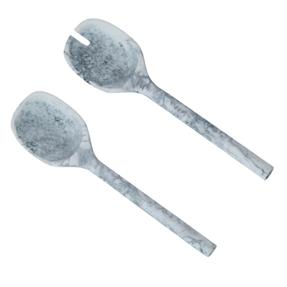 Mera Resin Serving Spoons - Set of 2 - Black and White