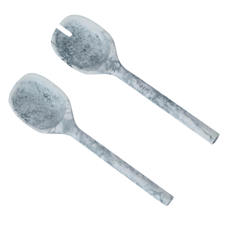 Mera Resin Serving Spoons - Set of 2 - Black and White