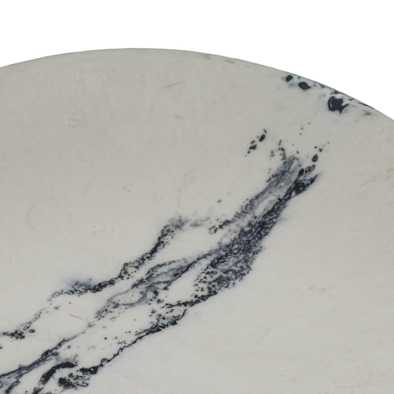Ikani  Black &amp; White Resin Serving Plate