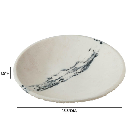 Ikani  Black &amp; White Resin Serving Plate