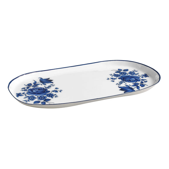 Cottage China Blue &amp; White Serving Tray