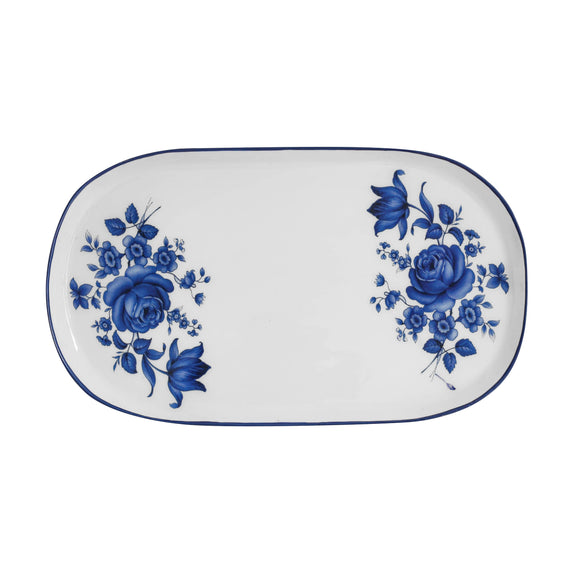 Cottage China Blue &amp; White Serving Tray