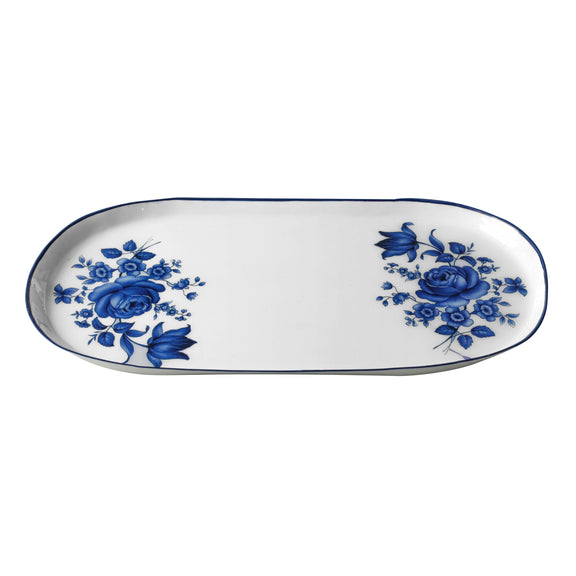 Cottage China Blue &amp; White Serving Tray
