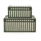 Kora Cotton Jute Contract-Grade Keepsake Box Set - Green Stripes
