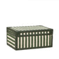 Kora Cotton Jute Contract-Grade Keepsake Box Set - Green Stripes