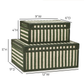 Kora Cotton Jute Contract-Grade Keepsake Box Set - Green Stripes