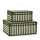 Kora Cotton Jute Contract-Grade Keepsake Box Set - Green Stripes