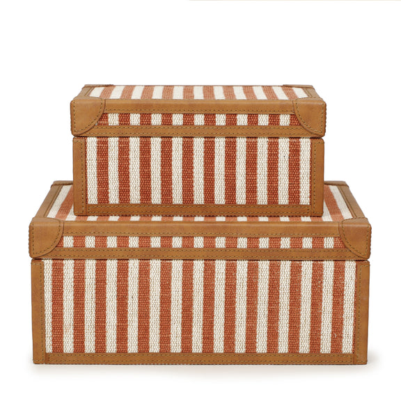 Kora Cotton Jute Contract-Grade Keepsake Box Set - Terracotta