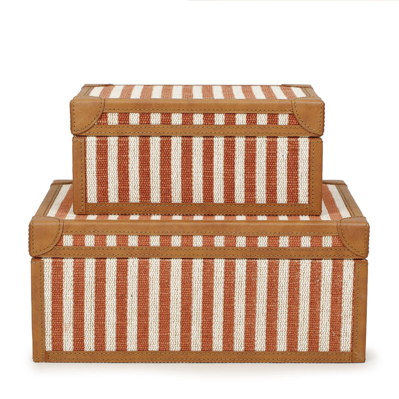 Kora Cotton Jute Contract-Grade Keepsake Box Set - Terracotta