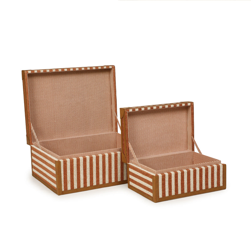 Kora Cotton Jute Contract-Grade Keepsake Box Set - Terracotta