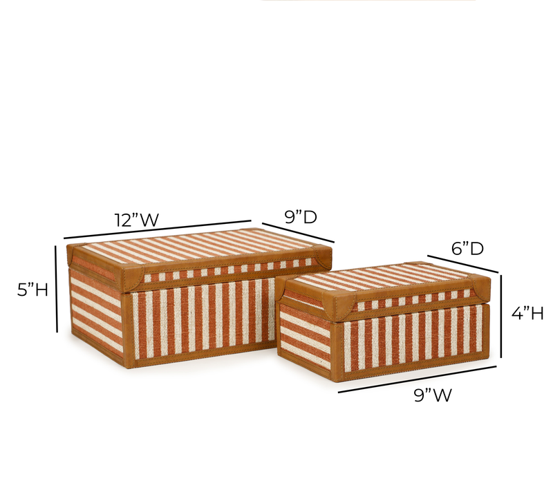 Kora Cotton Jute Contract-Grade Keepsake Box Set - Terracotta